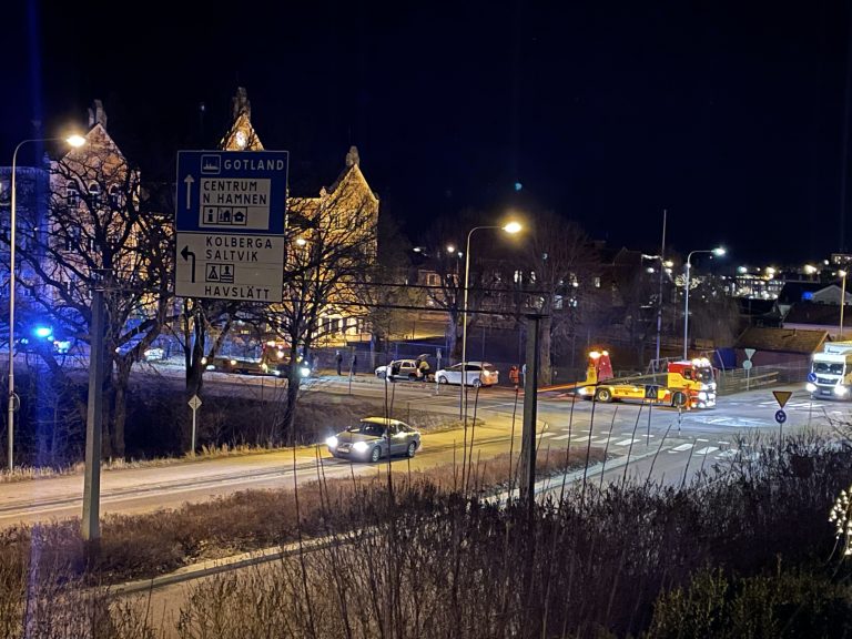 Bild på en trafikolycka i Oskarshamn