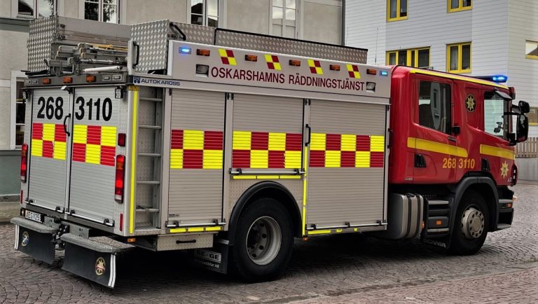 Brandbil i Oskarshamn