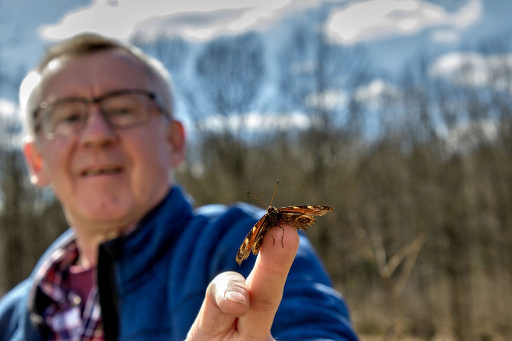 Pierre Stjernfelt med fjäril