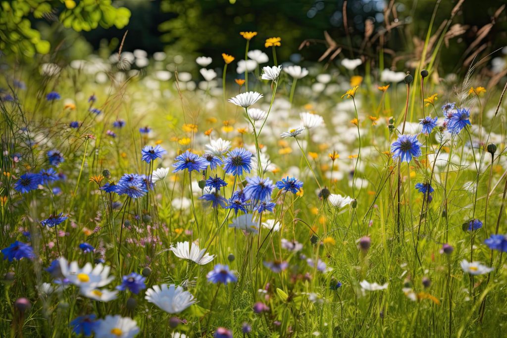 Sommarblommor på äng