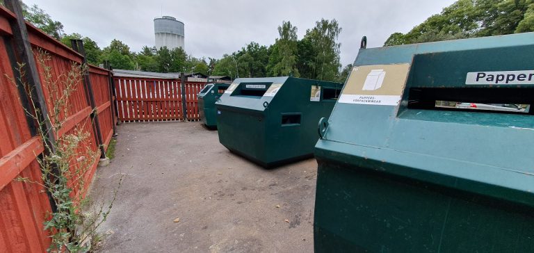 Återvinningsstation i Södertorn i Oskarshamn