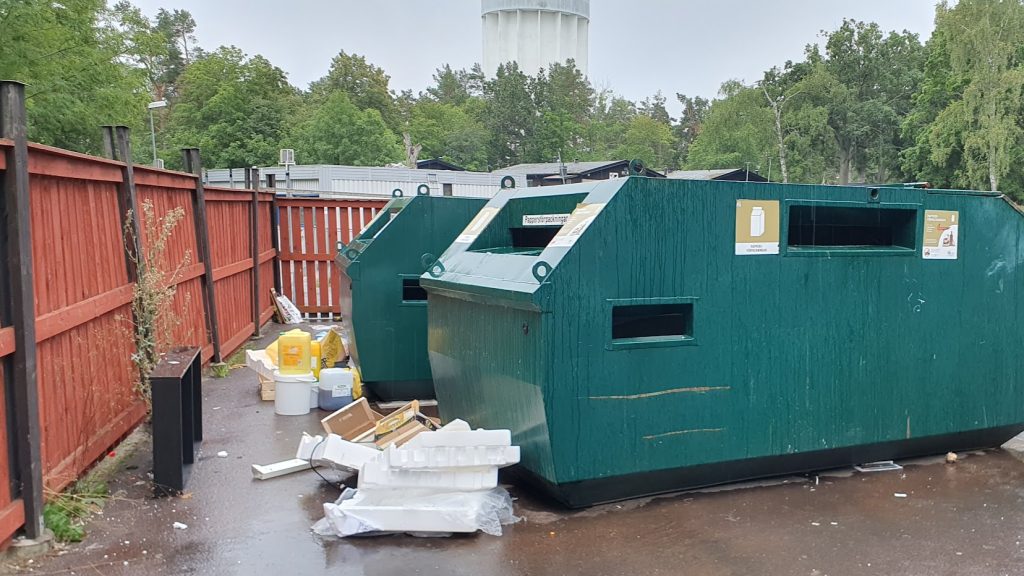 Återvinningsstationen i Södertorn i Oskarshamn