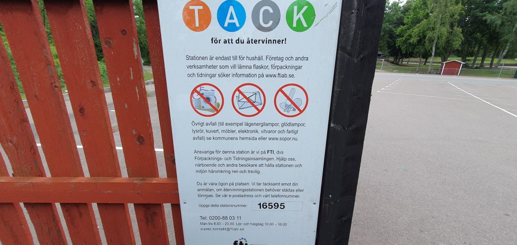 Återvinningsstationen i Södertorn i Oskarshamn