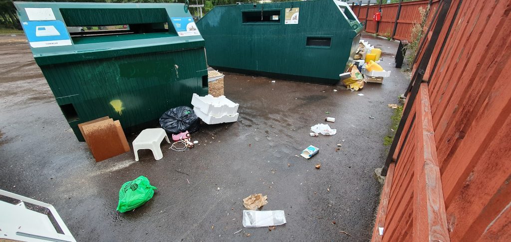 Återvinningsstationen i Södertorn i Oskarshamn