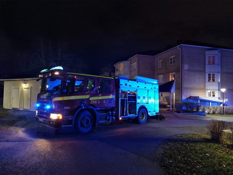 Brandbil, brand, Kristineberg i Oskarshamn