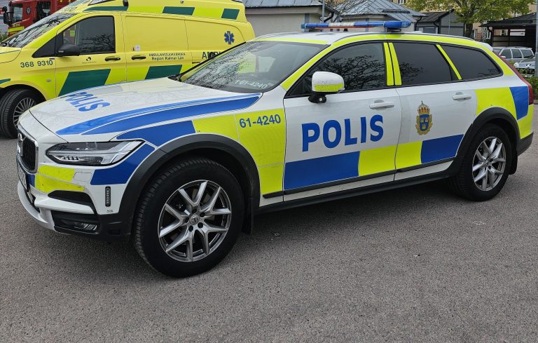 Genrebild, polisbil, polisen