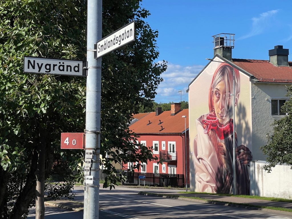 Väggmålning i Oskarshamn