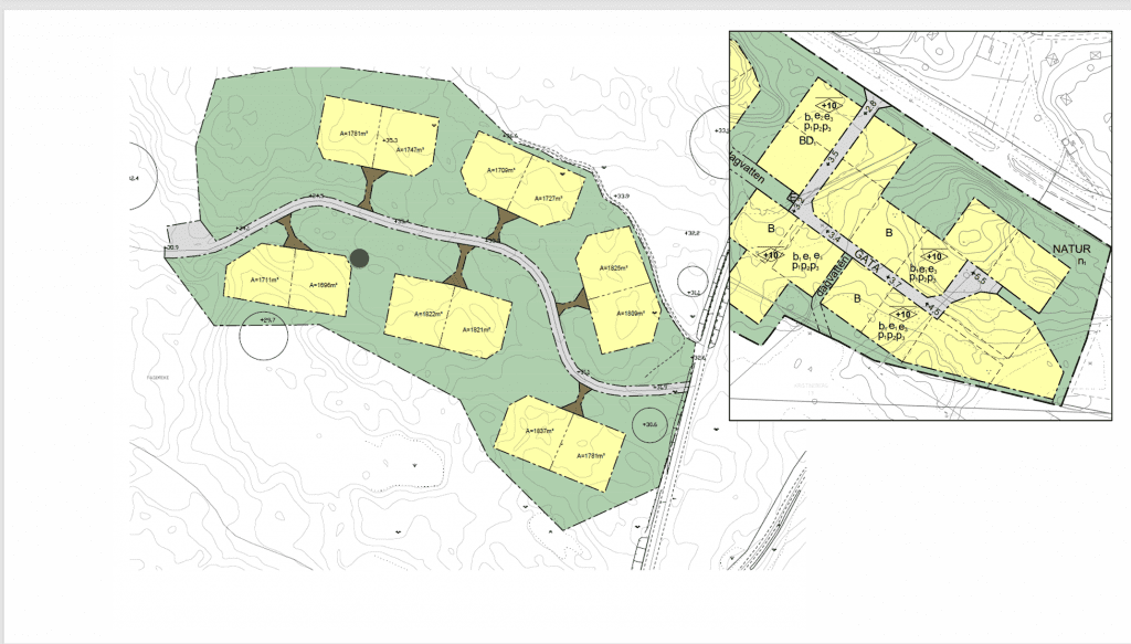 Karta, nytt bostadsområde i Oskarshamn 