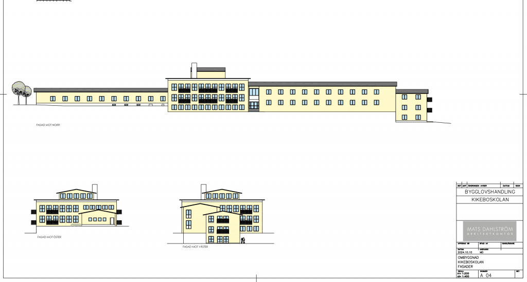 Ritning Kikeboskolan, ombyggnad till bostäder