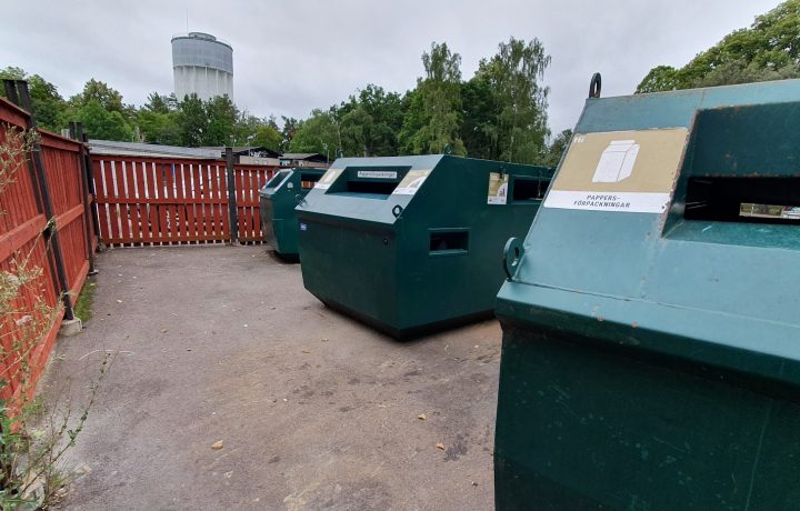 Återvinningsstation i Södertorn i Oskarshamn