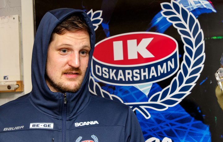 IK Oskarshamnsspelaren Patrik Karlkvist svarar på frågor från Oskarshamns-Nytts reporter