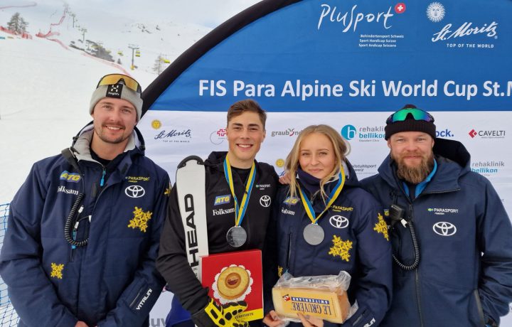 Henrik Bergqvist (förbundskapten), Aaron Lindström, Ebba Årsjö, Viktor Lennmalm (assisterande förbundskapten)