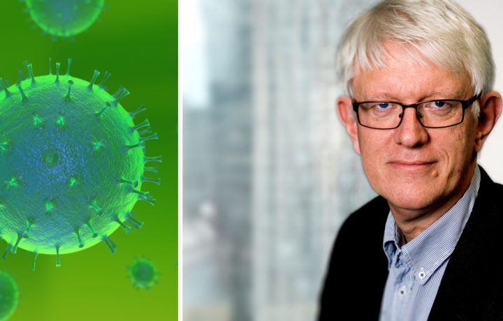 Ett Coronavirus med Johan Carlson bredvid