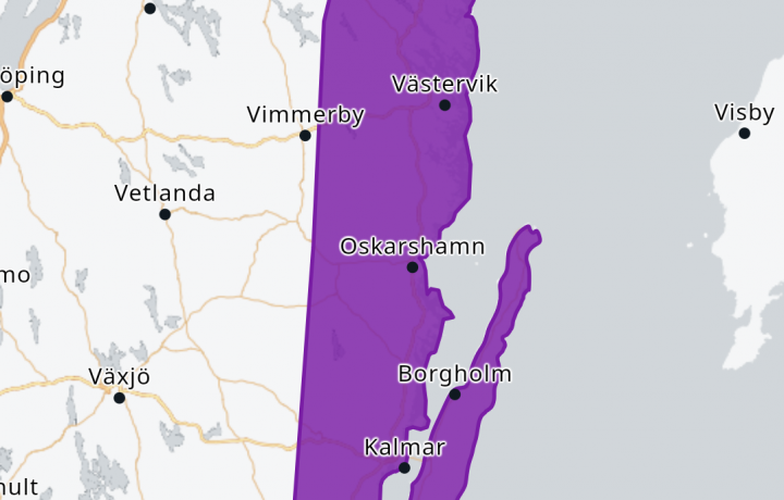 SMHI visar området som berörs