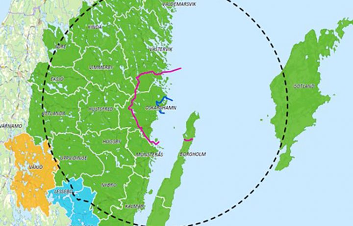 Grafik, tre zoner vid kärnkraftsolycka i Oskarshamn