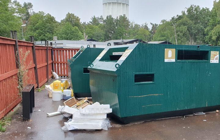 Återvinningsstationen i Södertorn i Oskarshamn