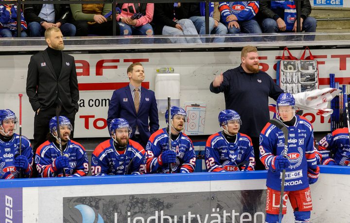 Bild från IK Oskarshamns bås i slutspelsmatch mot Leksand