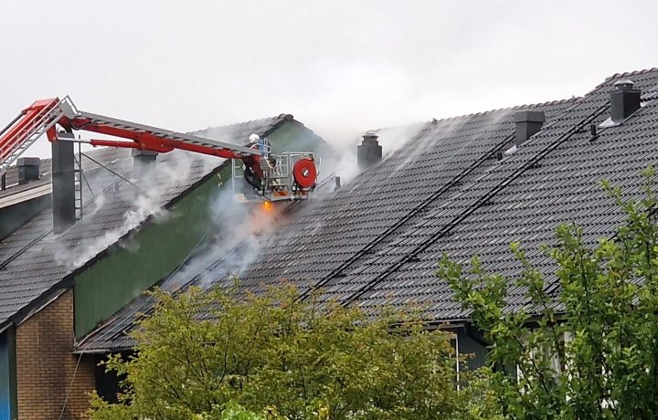 Brand i radhuslänga i Norrtorn i Oskarshamn