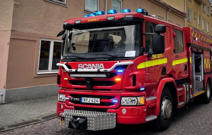 Brandbil i Oskarshamn