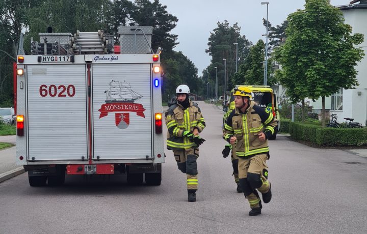 Utryckning under brandkårstävlingen