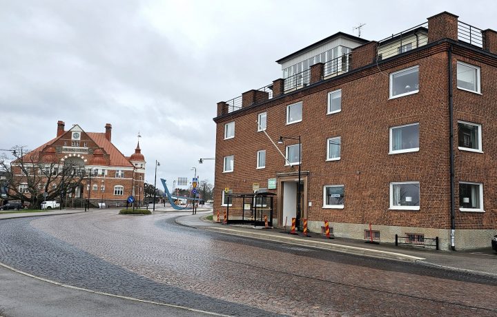 Busshållplats på Skeppsbron i Oskarshamn