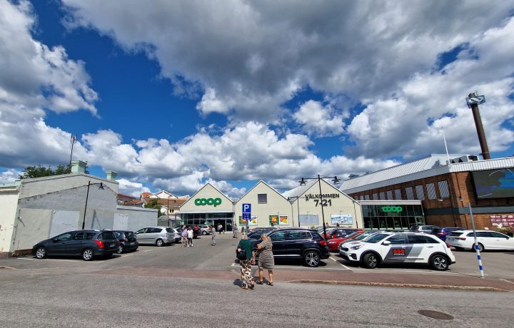 Parkeringsplats vid Coop i Oskarshamn