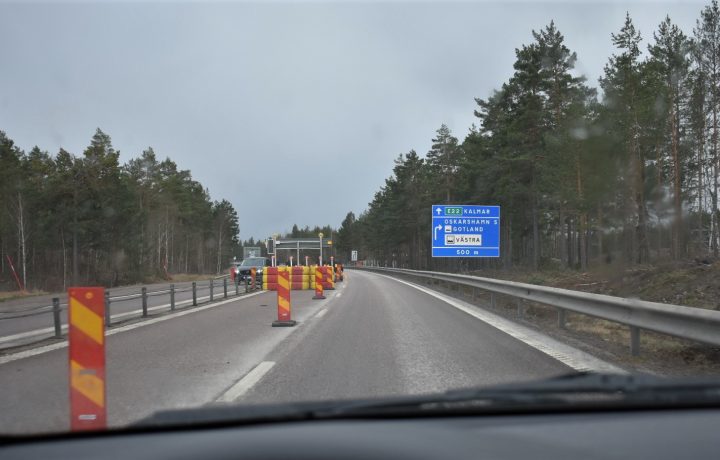 Vägarbete på E22