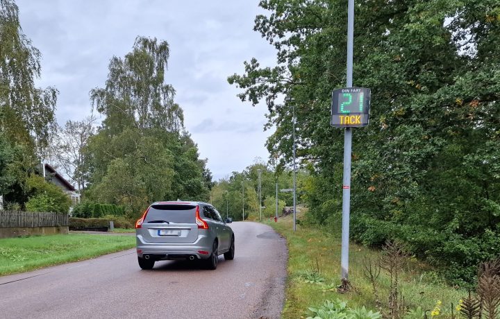 Hastighetsmätning på Middelfartsvägen i Oskarshamn