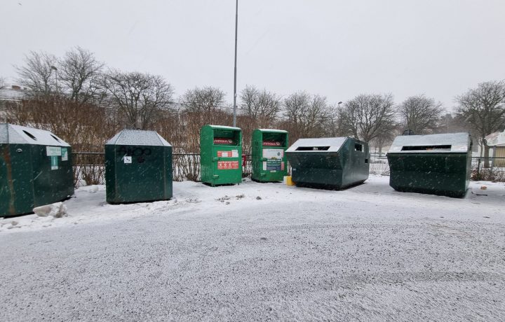 Återvinningsstationen i Kristinebergs centrum i Oskarshamn