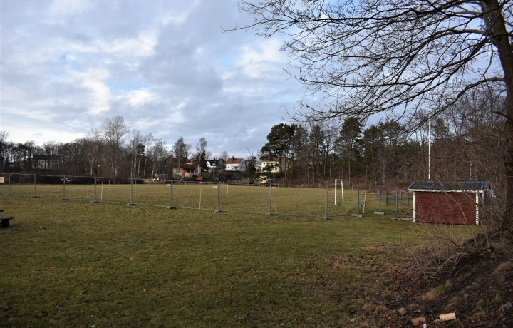 Fotbollsplanen Kristineäng i Oskarshamn, där en ny förskola ska byggas