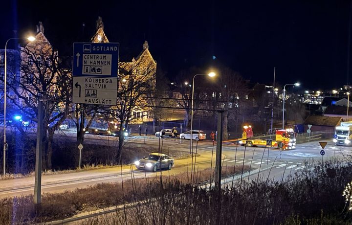 Bild på en trafikolycka i Oskarshamn