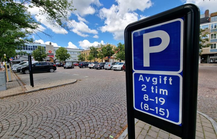 Parkeringsplatser på Stora Torget i Oskarshamn