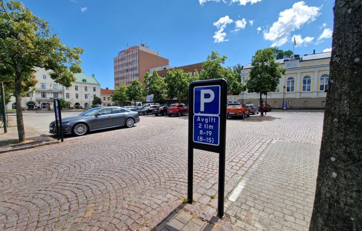 Parkeringsplatser på Stora Torget i Oskarshamn