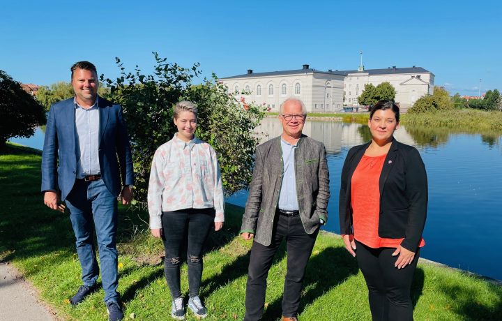 Mattias Adolfson (S), Johanna Wyckman (L), Christer Jonsson (C) och Angelica Katsanidou (S). Foto: Länsunionen