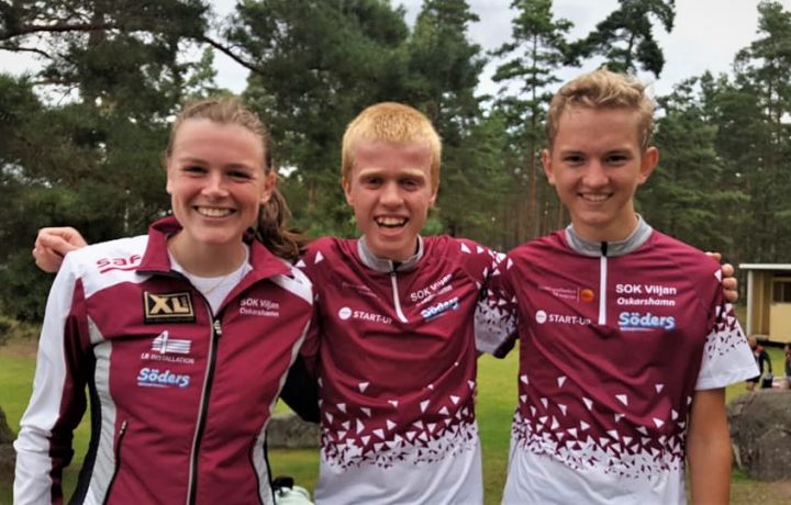 Elin Rindstig, Emil Kreutner och Theo Lövdahl. Foto: SOK Viljan