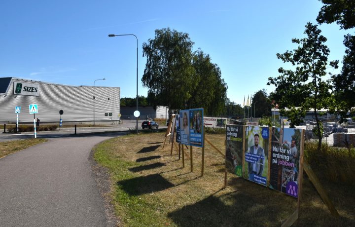 Valskyltar i Oskarshamn under valrörelsen 2022